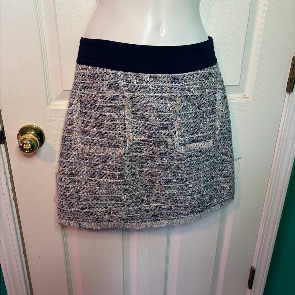 J. Crew Tweed Mini Skirt - Blue and Gray